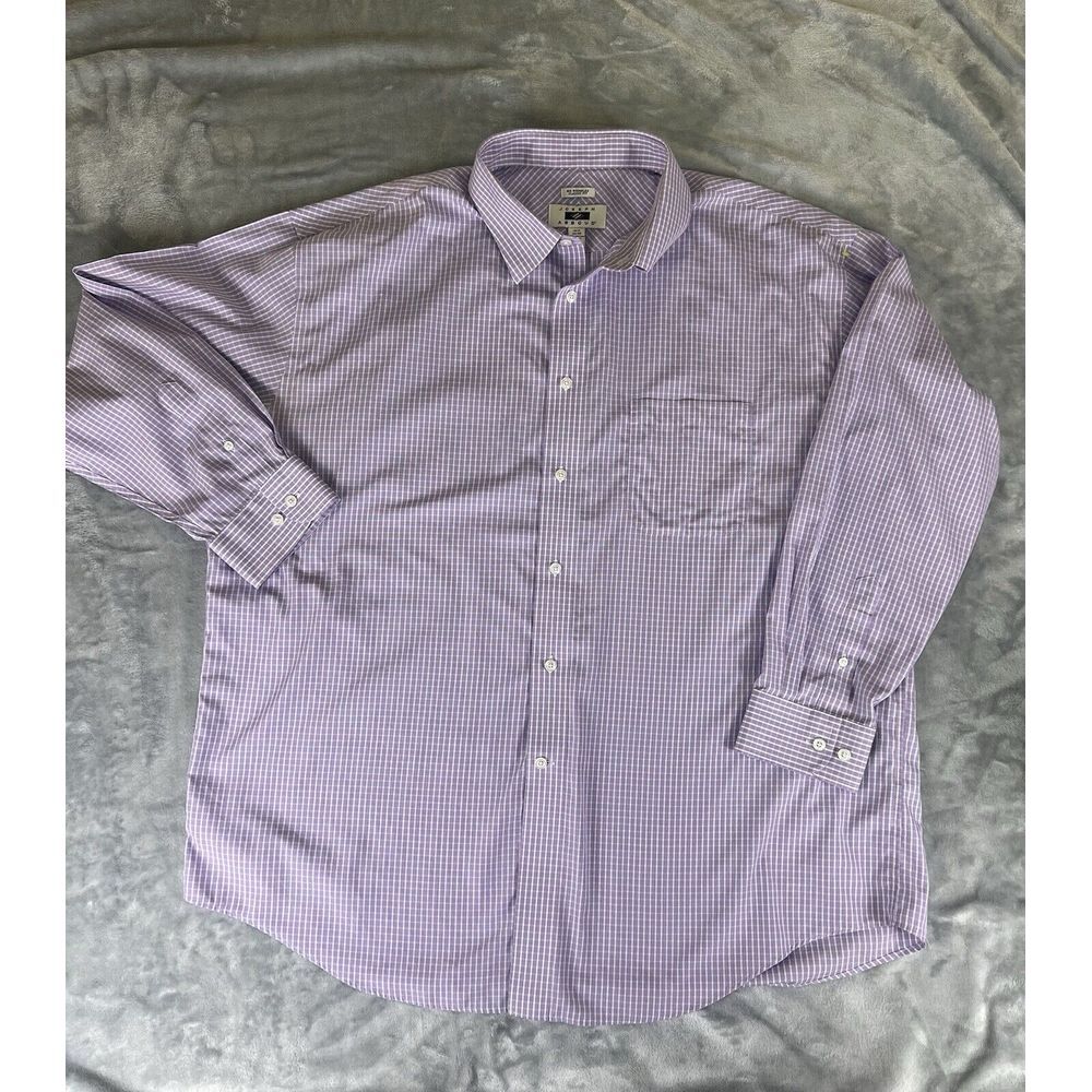 Joseph Abboud Men's  Fit Classic Check  Purple ‎ Shirt size 18